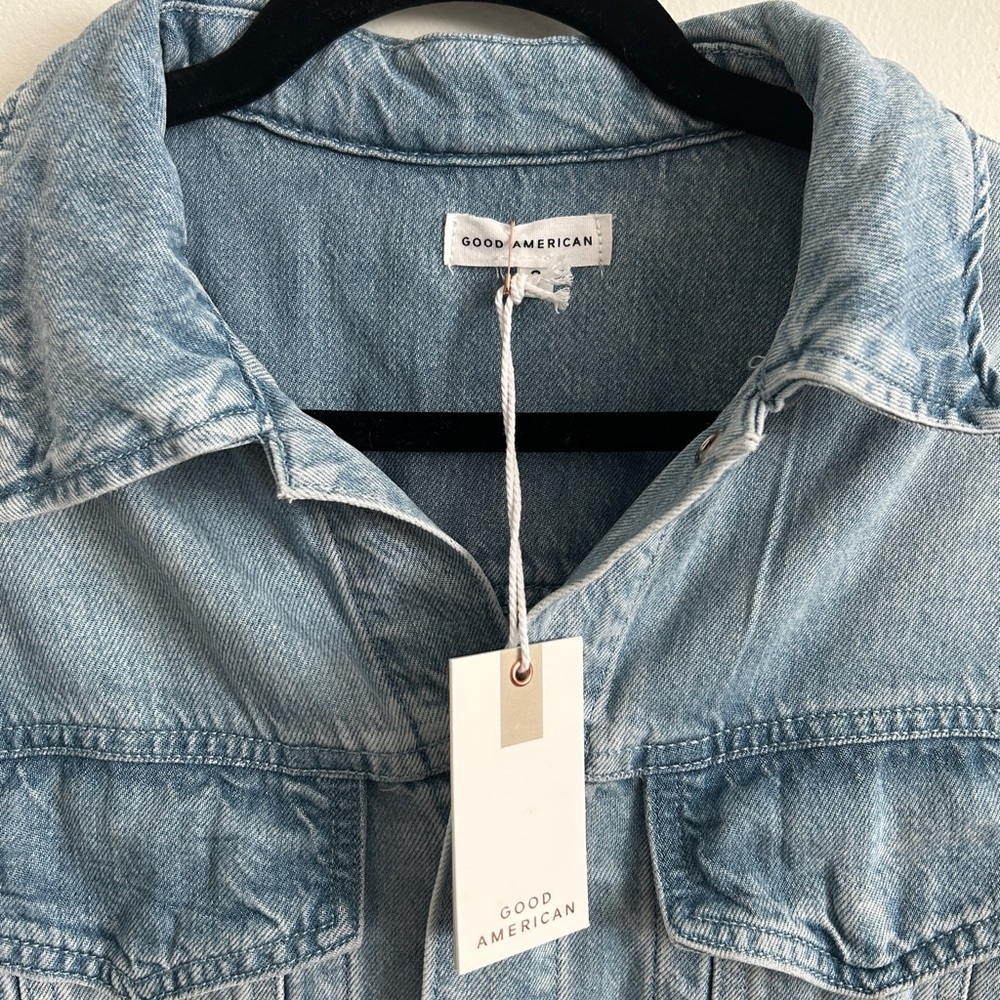 Good American Light Blue Denim Romper Jumpsuit - Picture 5 of 10